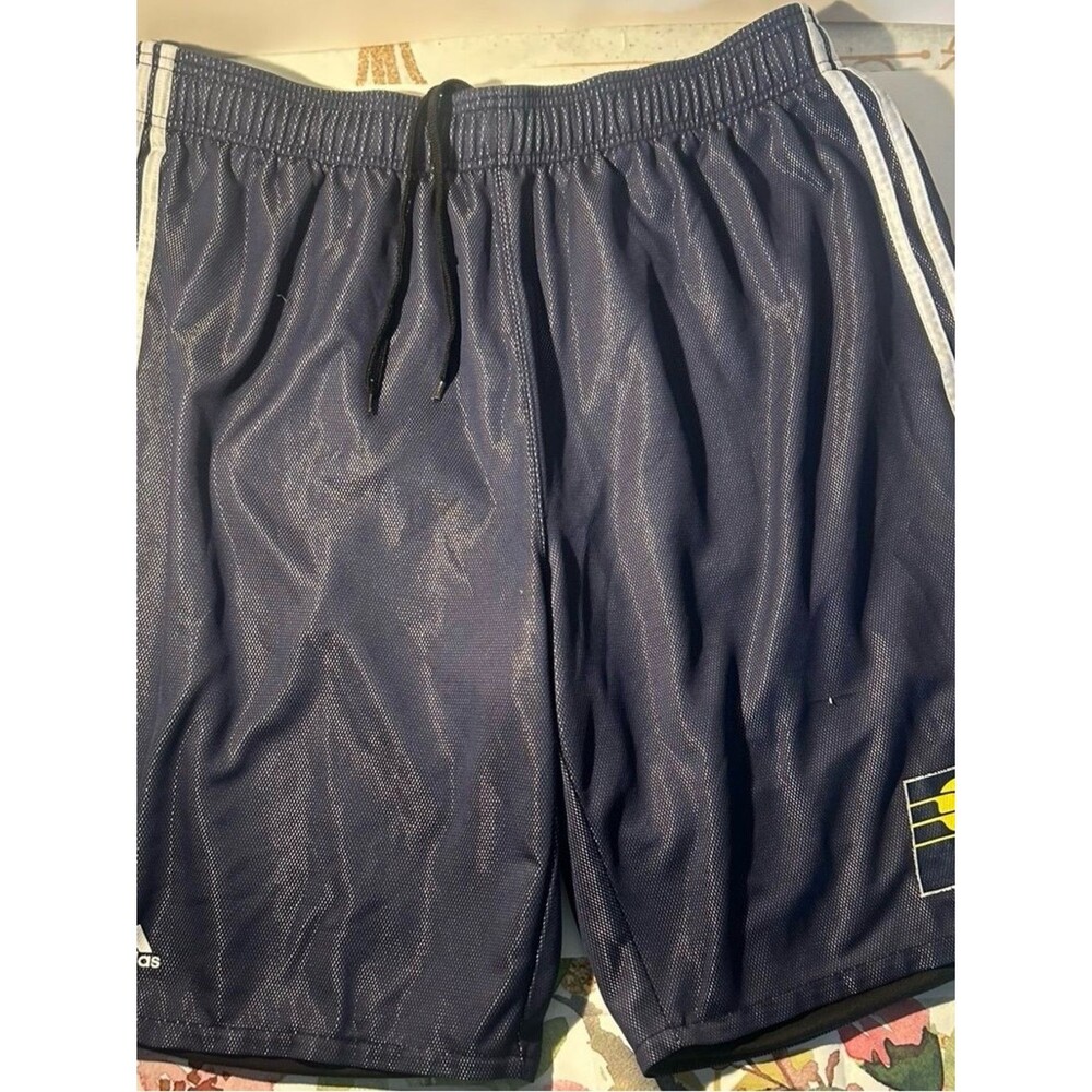 adidas NBA Fusion Basketball Shorts Men's Navy Mesh Shiny Dazzle Indiana Pacers